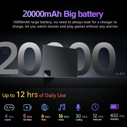 2025 New Original Pad 6S Pro Snapdragon 8gen2 Tablet Android 14 11Inch HD 16GB+1TB 20000mAh 5G Dual SIM Bluetooth WIFI Tables PC