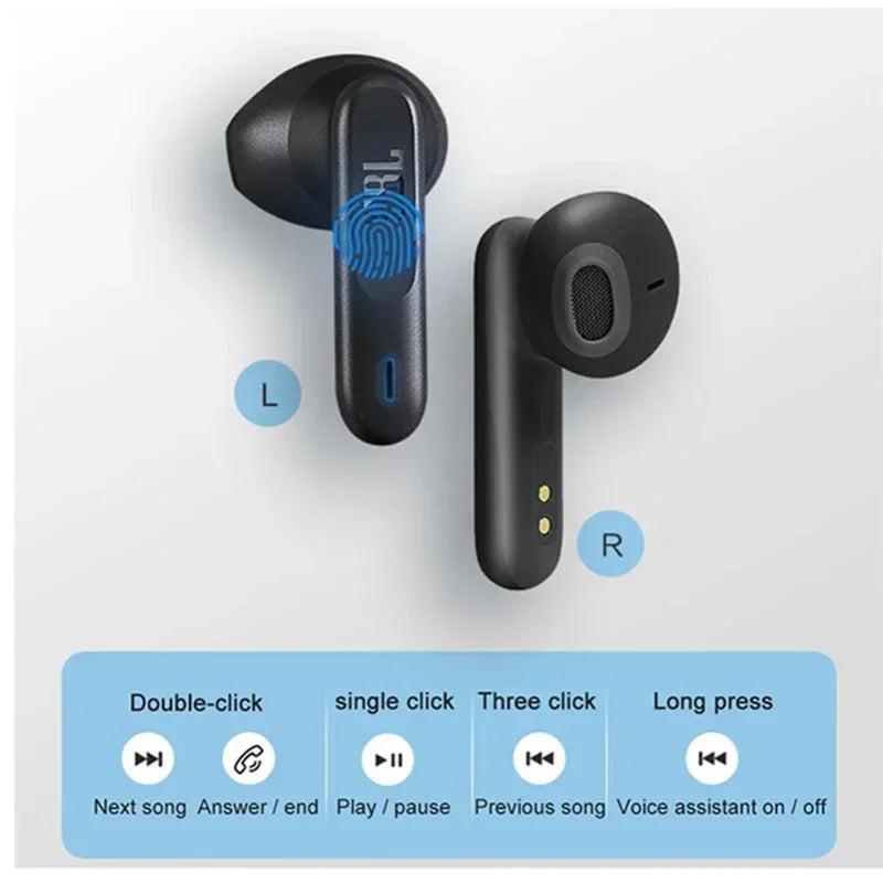 mzyJBL Wave300 TWS Wireless Bluetooth Headphones IPX2 Waterproof Earphones Touch Control Noise Cancelling Sports In-Ear Headset