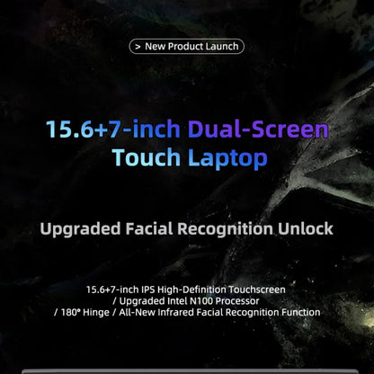 AKPAD 15.6"+7" Dual Screen Laptop Computer, Intel 12th N95 32GB/16GB DDR4 RAM, RGB Backlit Keyboard 7" Touch Screen Notebook PC