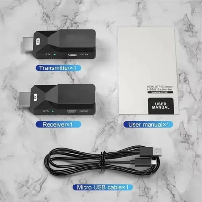 50M HDMI-Compatible Wireless Video Transmitter and Receiver Extender Display Adapter Cable Screen Mirror for Camera PC To TV