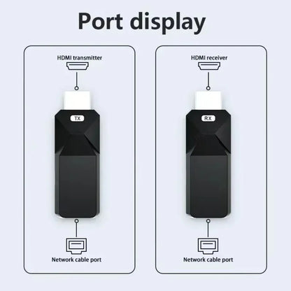 50M Wireless Video Transmitter and Receiver HDMI-Compatible Extender Display Adapter Cable Screen Mirror for Camera PC To TV