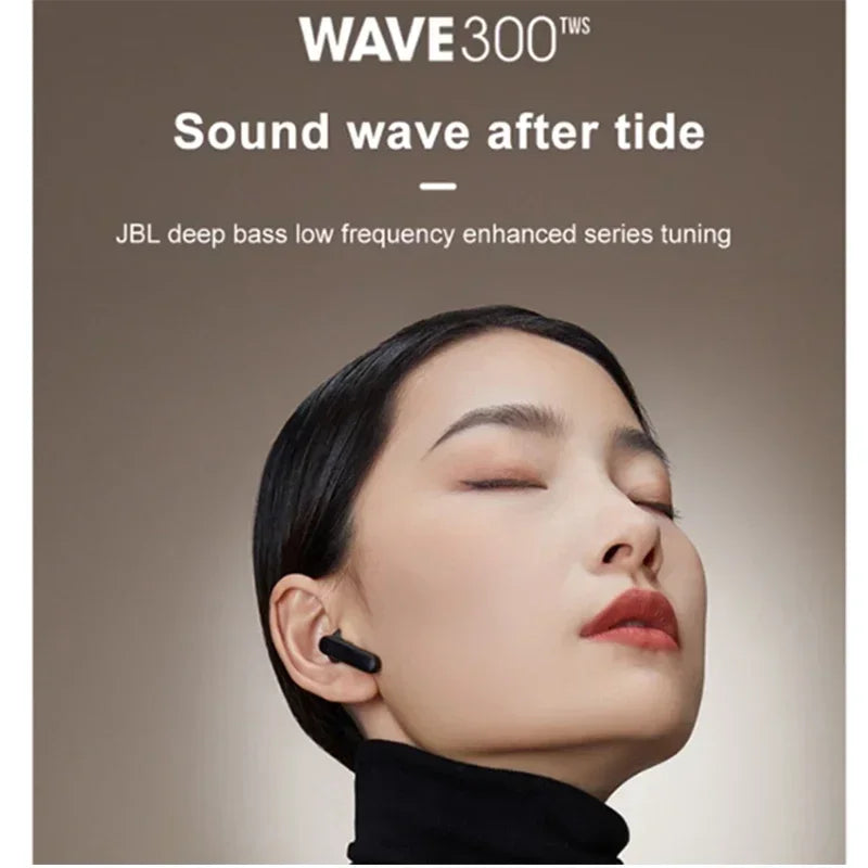 mzyJBL Wave300 TWS Wireless Bluetooth Headphones IPX2 Waterproof Earphones Touch Control Noise Cancelling Sports In-Ear Headset