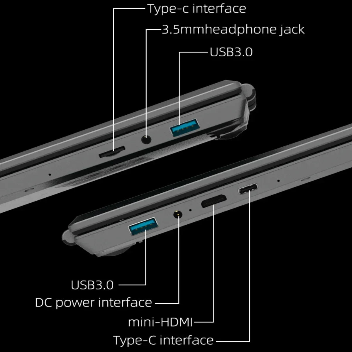 AKPAD 15.6"+7" Dual Screen Laptop Computer, Intel 12th N95 32GB/16GB DDR4 RAM, RGB Backlit Keyboard 7" Touch Screen Notebook PC