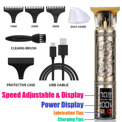 USB Fast Charging Hair Cutting Machine Electric Hair Clipper Portable Shaver Barber Professional Barber T9 Vintage Hair Trimmer
