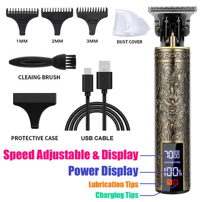 USB Fast Charging Hair Cutting Machine Electric Hair Clipper Portable Shaver Barber Professional Barber T9 Vintage Hair Trimmer