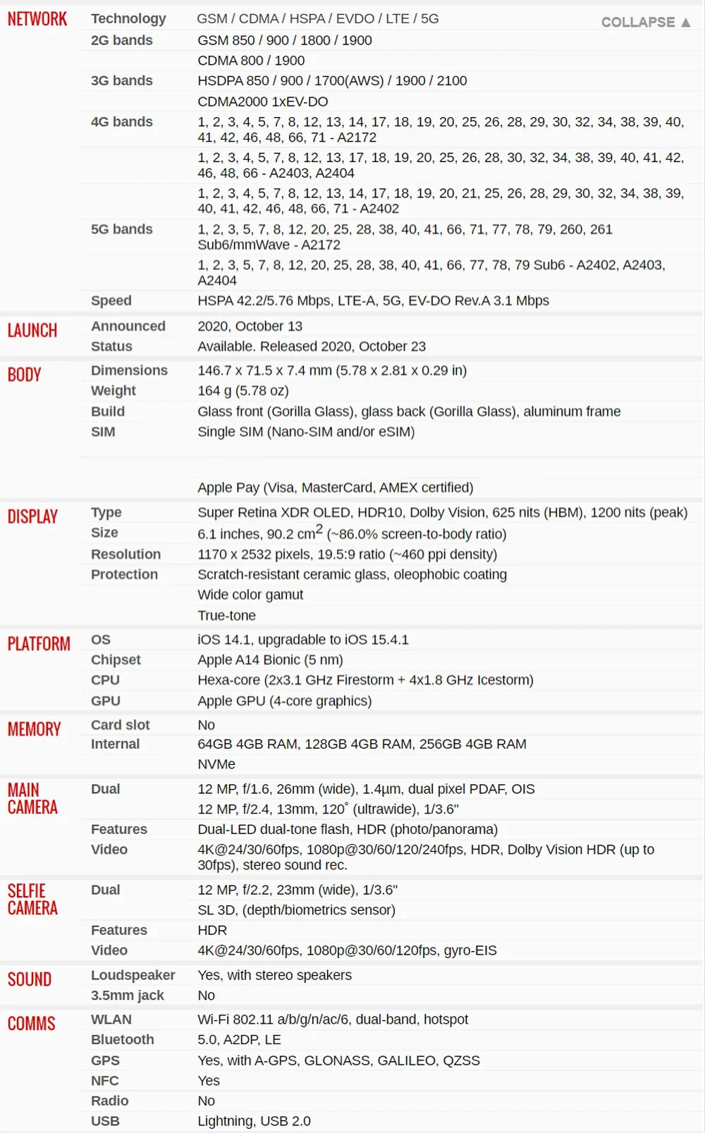 Original iPhone 12 5G Mobile Phone 64/128GB IOS A14 Bionic Hexacore 6.1'' Dual 12MP Super Retina XDR OLED IOS Cellphone