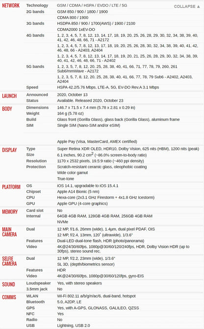 Original iPhone 12 5G Mobile Phone 64/128GB IOS A14 Bionic Hexacore 6.1'' Dual 12MP Super Retina XDR OLED IOS Cellphone