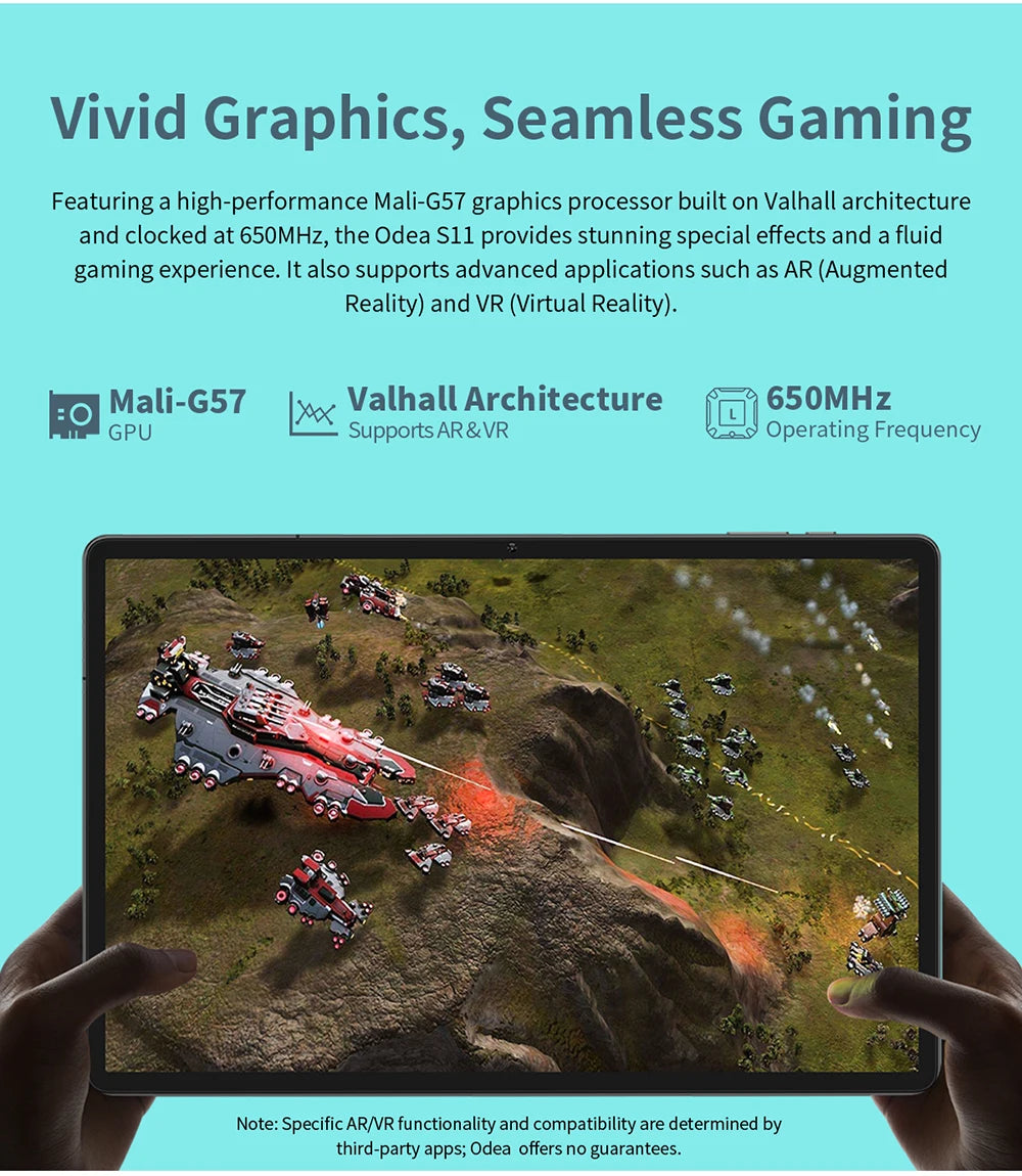 Odea S11 Tablet, 11 Inch Tddi, Android 14, (6+10)16Gb Ram, 256Gb Rom, 4g Lte, 8000Mah, 1920X1200, Unisoc T606, 8 Cores, Mali-G57, 5g Wifi, Gps, Sim Slots*2, Tf up to 1Tb, for Netflix Widevine L1