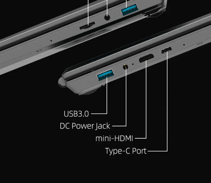 AKPAD 15.6"+7" Dual Screen Laptop Computer, Intel 12th N95 32GB/16GB DDR4 RAM, RGB Backlit Keyboard 7" Touch Screen Notebook PC