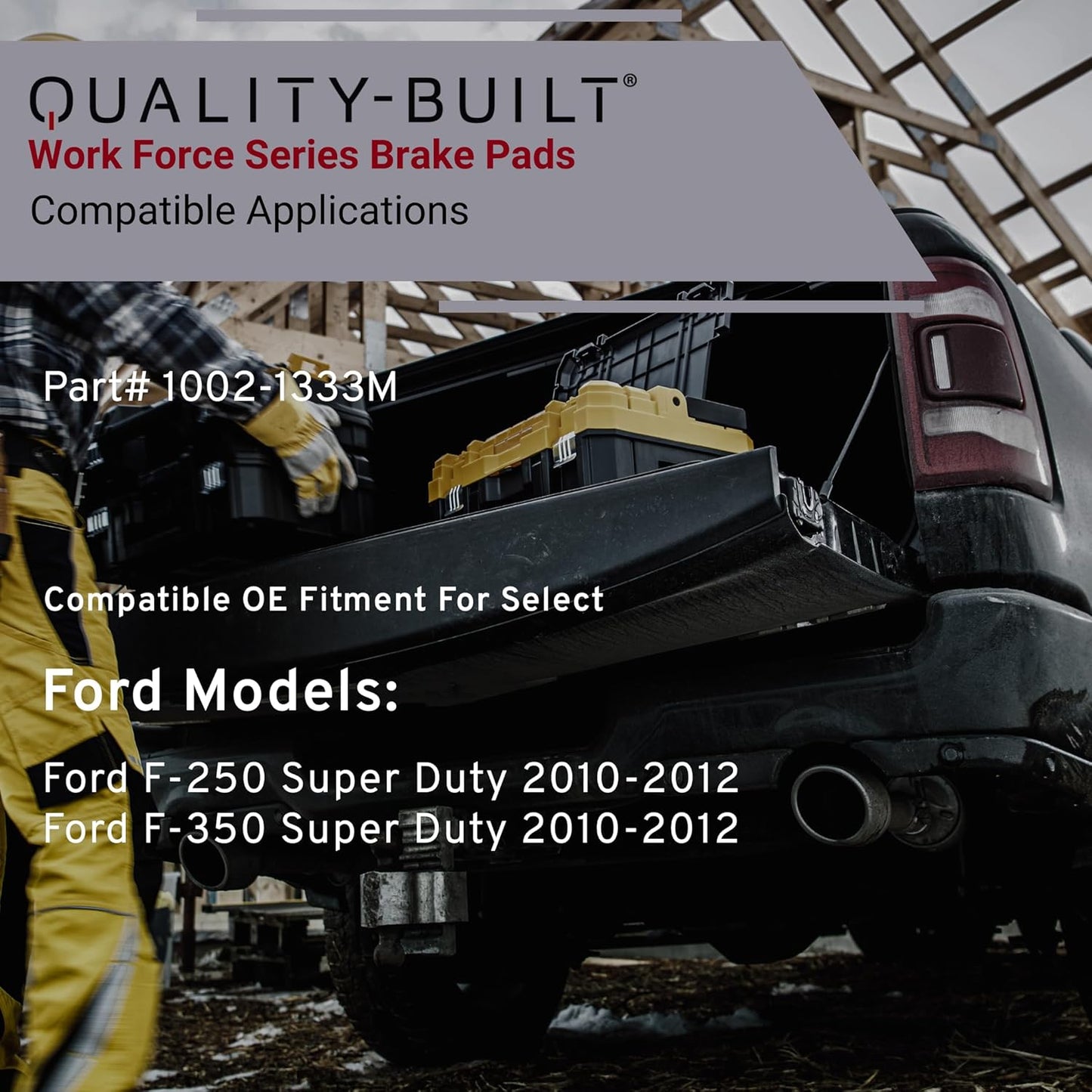 Work Force Semi-Metallic Front Brake Pads 1002-1333M Compatible with 2010-2012 Ford (F-250 Super Duty, F-350 Super Duty)