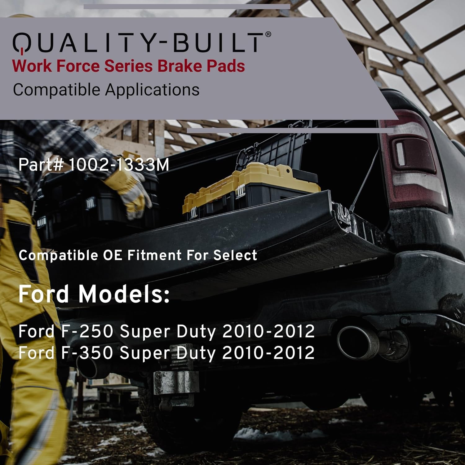 Work Force Semi-Metallic Front Brake Pads 1002-1333M Compatible with 2010-2012 Ford (F-250 Super Duty, F-350 Super Duty)