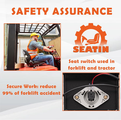 Universal Forklift Seat,Tractor Seat,With Micro Switch,Armrest and Safety Belt,For Tractor,Mower,Skid Loader,Telehandler,Backhoe,Excavator Dozer…