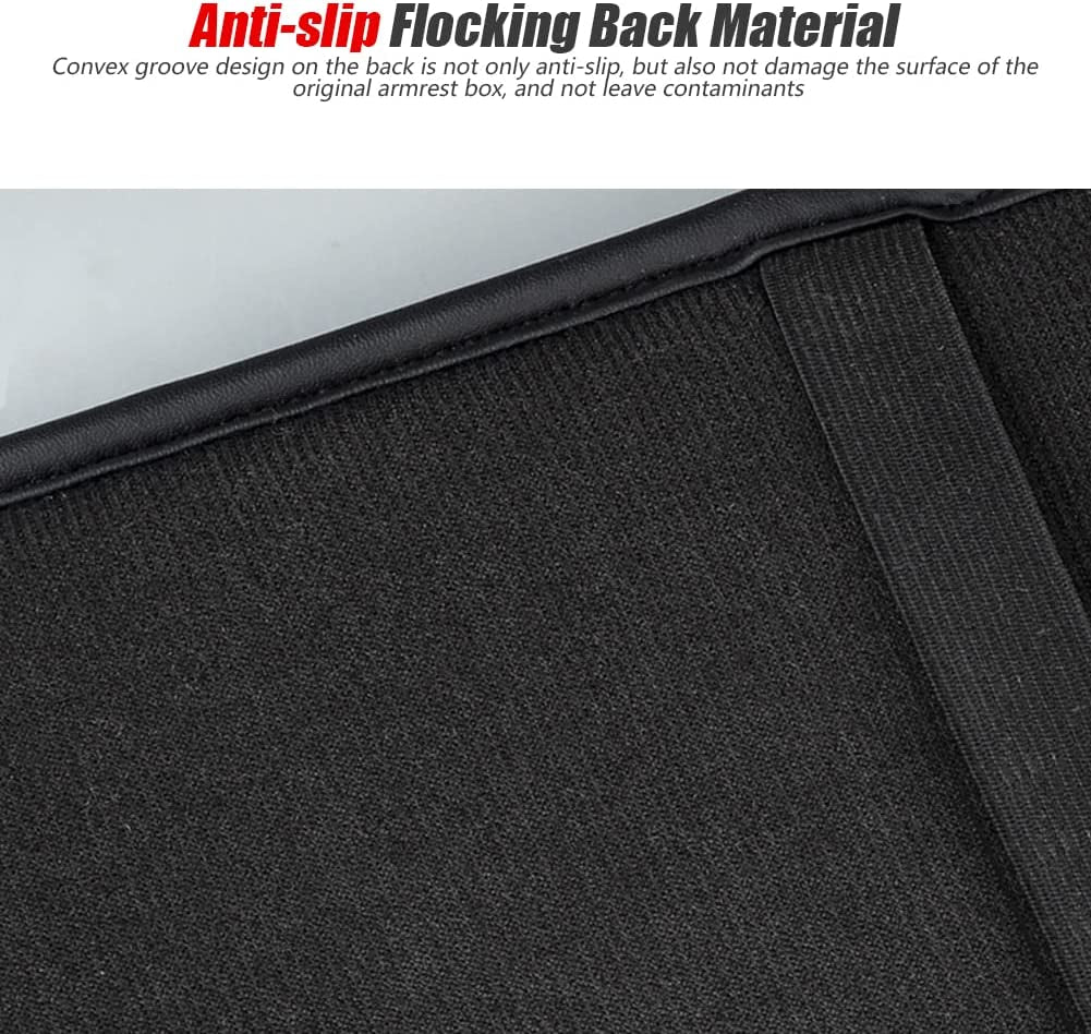 [Upgraded] Car Center Console Cover with 2 Storage Bags - Premium Nappa Leather Armrest Cover, Scratch & Wear Resistant, Waterproof Car Interior Accessories (Classic - Black)