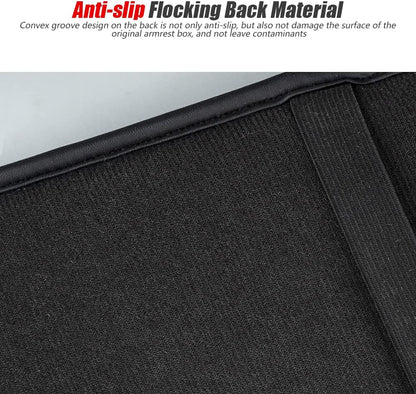 [Upgraded] Car Center Console Cover with 2 Storage Bags - Premium Nappa Leather Armrest Cover, Scratch & Wear Resistant, Waterproof Car Interior Accessories (Classic - Black)