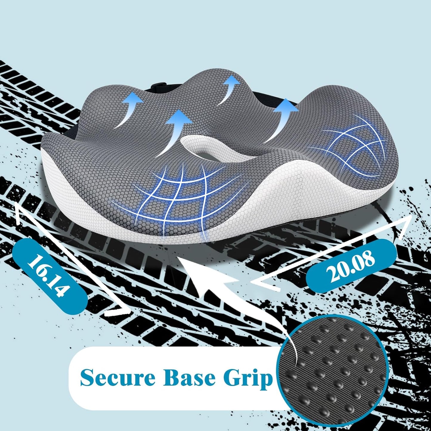 X-Large Seat Cushion for Truck Driver, Upgraded Cushion for Back Support and Pain Relief, Memory Foam with Non-Slip Washable Cover, Relieves Long-Term Truck Sitting and Pain