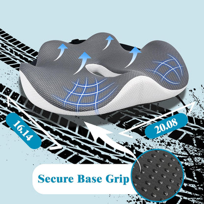 X-Large Seat Cushion for Truck Driver, Upgraded Cushion for Back Support and Pain Relief, Memory Foam with Non-Slip Washable Cover, Relieves Long-Term Truck Sitting and Pain