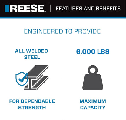 Towpower 7039200 Trailer Hitch Ball Mount, 2 Inch Square Receiver, 2 Inch Drop, 6,000 Lbs. Capacity, Includes 2 Inch Trailer Ball, Black Nickel