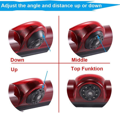 Updated Car Third Roof Mount Brake Lamp Camera with 4.3" Reverse Screen for Chevrolet Express and GMC Savana Vans