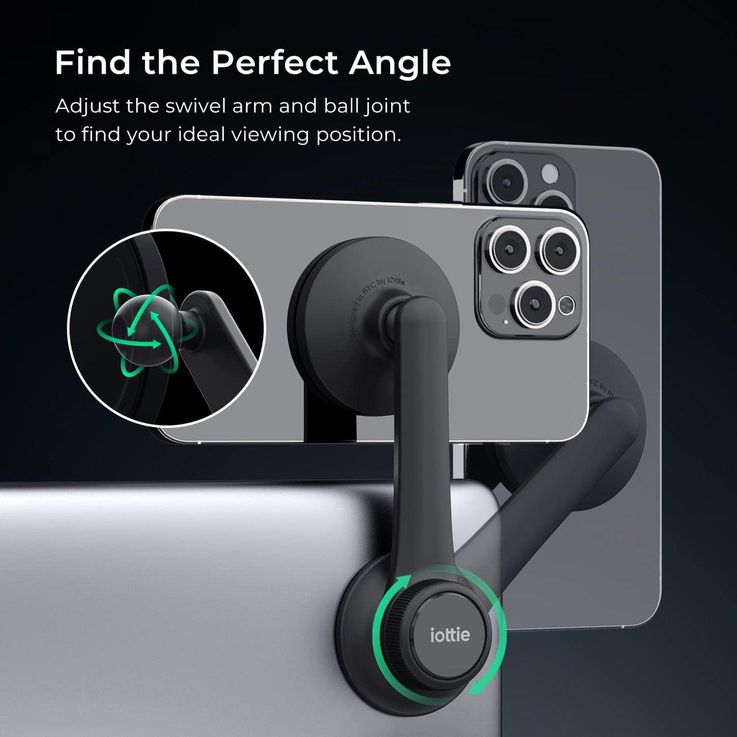 Terus Magsafe Compatible Monitor Mount for Tesla Model 3 and Model Y. Compatible with Magsafe Iphones Including Iphone 12/13/14/15/16/17 Series