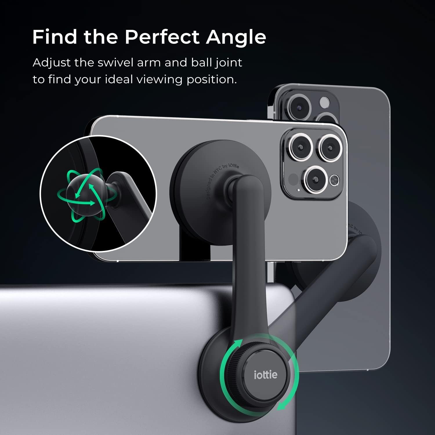 Terus Magsafe Compatible Monitor Mount for Tesla Model 3 and Model Y. Compatible with Magsafe Iphones Including Iphone 12/13/14/15/16/17 Series