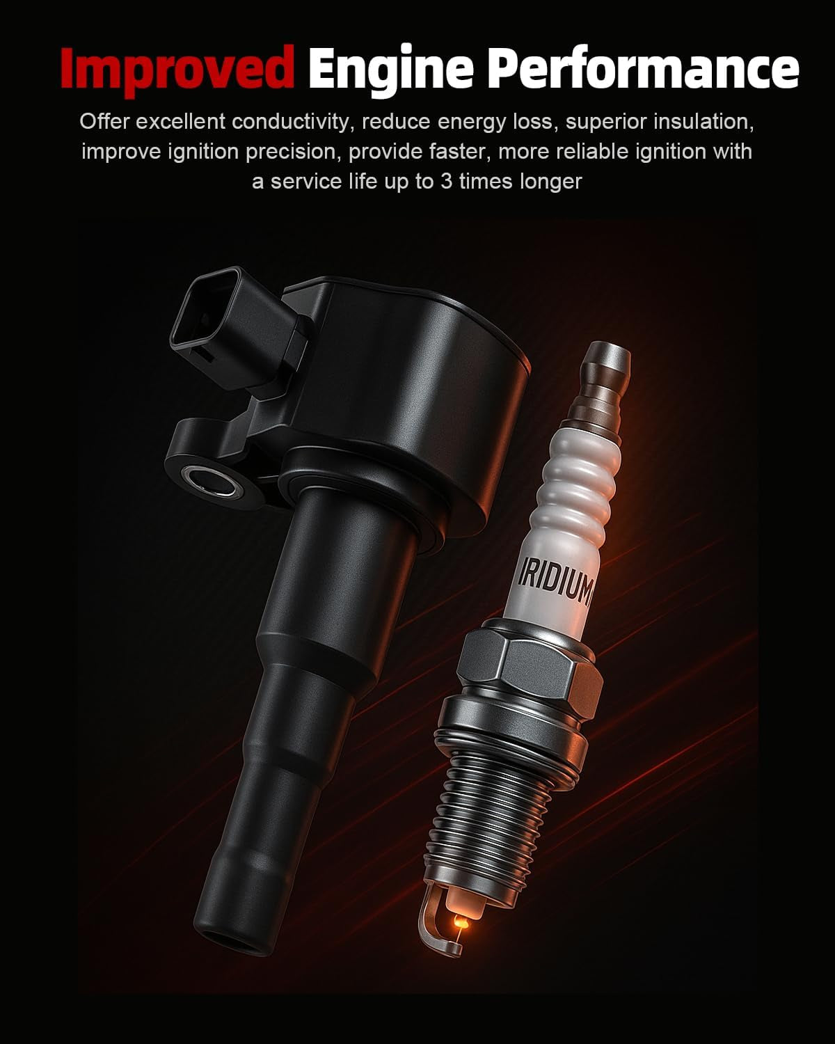 UF669 Ignition Coil Pack and 4 Iridium Spark Plug Compatible with Chevy Cruzer 2011-2016 Sonic Trax 15-21 Volt 11-15, Buick 2013-2021 Encore, 14-16 for Cadillac EL 1.4L L4 UF669 XP3922 55577898