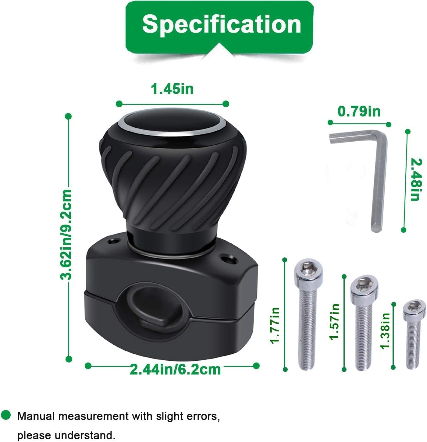 𝙎𝙩𝙚𝙚𝙧𝙞𝙣𝙜 𝙒𝙝𝙚𝙚𝙡 𝙎𝙥𝙞𝙣𝙣𝙚𝙧 𝙆𝙣𝙤𝙗𝙨 for Kubota Jo-Hn Dee-Re Tractors, Cars, Trucks, Mowers, Forklifts, Universal Spinner Knob Steering Wheel Ball Knob