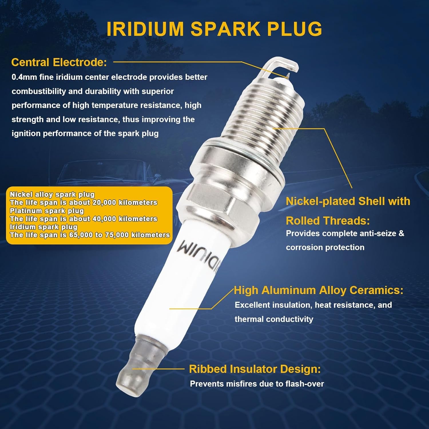 UF620 Ignition Coils Pack & 4PCS Iridium Spark Plugs Compatible with Chevy Cruze Sonic Aveo Aveo5 Pontiac G3 2011 2012-2018 1.6L 1.8L L4 Coil Pack Replace#90919-02247,C1646,5C1703,96476983