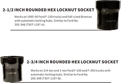 Wheel Bearing Locknut Socket Set 7 Piece Wheel Bearing Lock Nuts Removal and Installation Tool Kit 1/2 Inch Drive SAE and Metric 6-Point Axle Nut Socket Compatible with Dodge, Ford and Toyota
