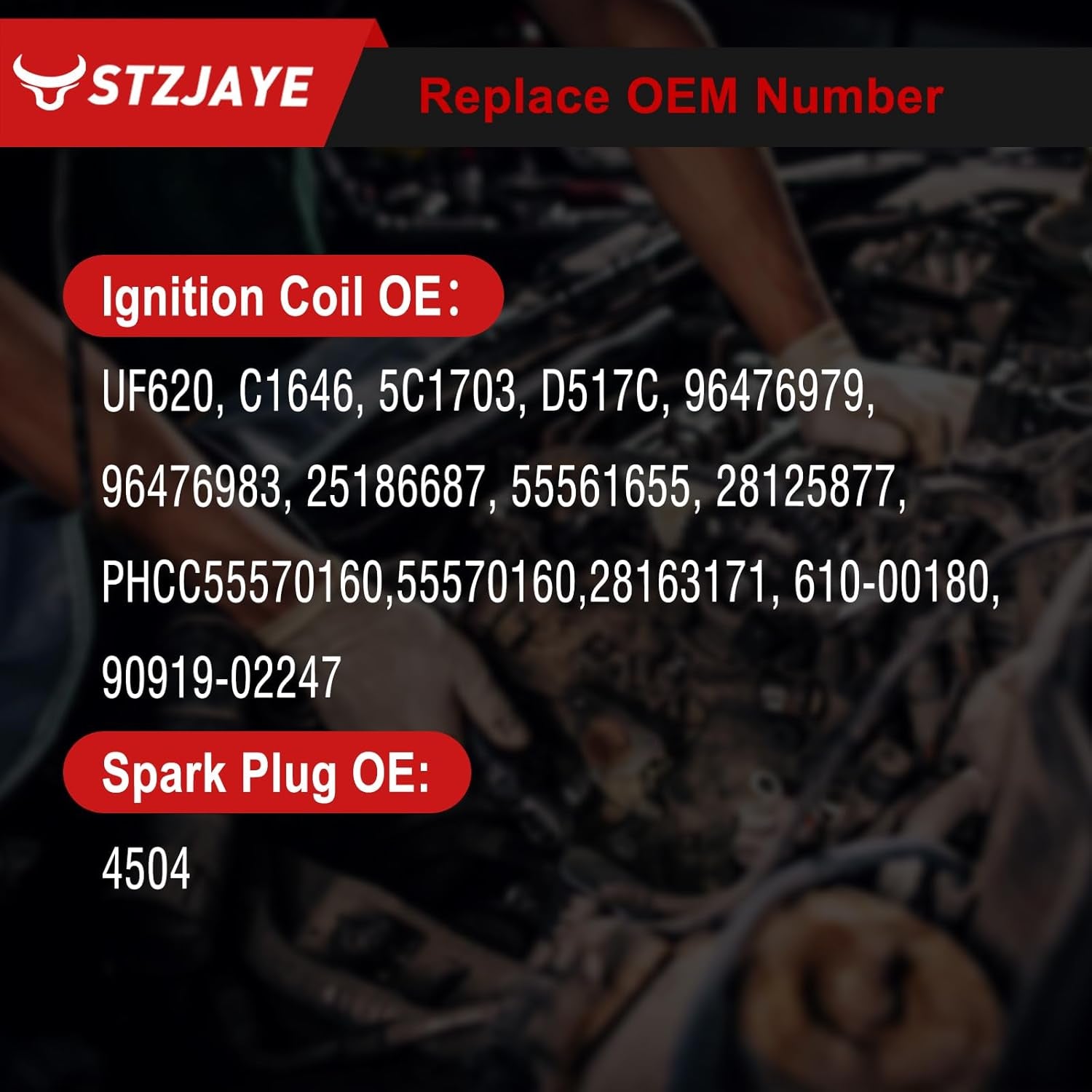 UF620 Ignition Coil &4504 Iridium Spark Plug Set of 4 Pack Compatible with Chevy Aveo 2009-2011,For Aveo5 2009-2011,For Cruze 2011-2015,For Cruze Limited 2016 Coil Pack