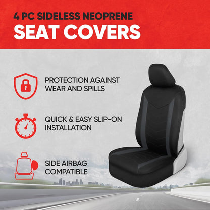 Spillguard 2 Charcoal Gray Seat Covers for Cars & Seat Covers for Trucks - Neoprene Waterproof Car Seat Covers Front Seats Only - SUV Seat Covers Protector - Forros Para Asientos De Carro