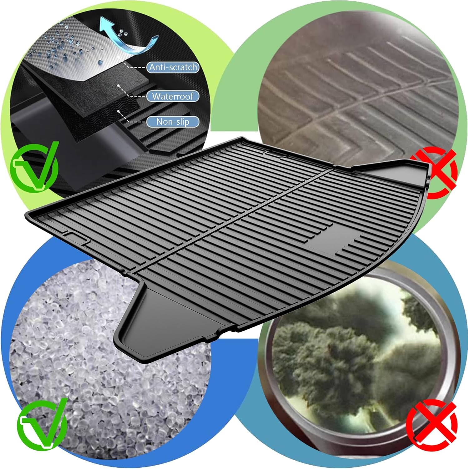 Trunk Cargo Liner Mat Tray Fit for Mazda CX-5 2017 2018 2019 2020 2021 2022 2023 2024 All Weather Rear Trunk Carpet Interior CX5 Accessories Waterproof Custom Fit Odorless TPE (Black)