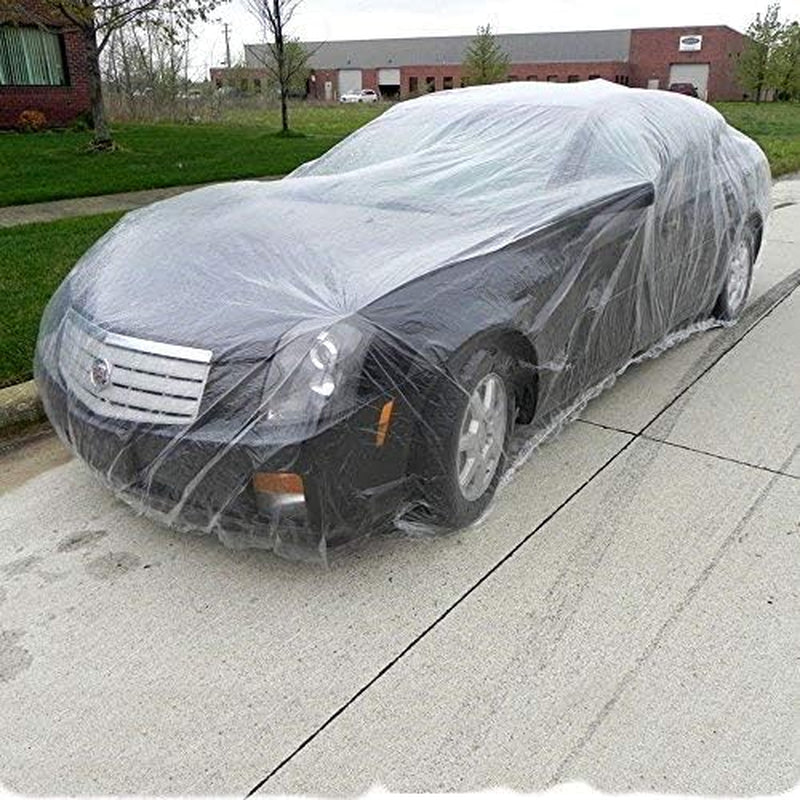 Universal Clear Disposable Car Cover for SUV, Sedan, Sport Cars, Antique Cars up to 22' X 12'