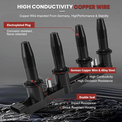UF620 Ignition Coil Pack and Iridium Spark Plugs Set of 1 Compatible with Chevy Cruze Sonic Cruze Limited 2010-2018 (Only 1.8L) L4 Replaces#C1646, 4504