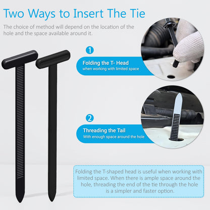 Upgrade Cable Tie Buckle Nylon Universal Heavy Duty Self Lock, Car Zipper Clip, Super Durable Button Zipper Retainer for Car Repair Office, Workshop and Shelves (30Pcs)