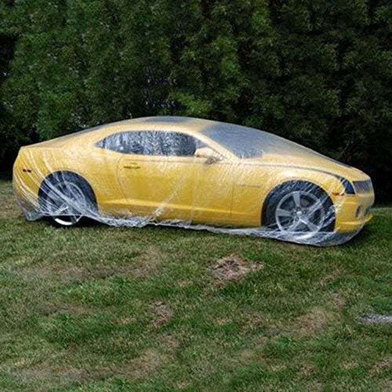 Universal Clear Disposable Car Cover for SUV, Sedan, Sport Cars, Antique Cars up to 22' X 12'