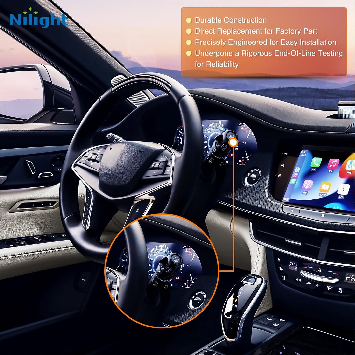 Turn Signal Switch Compatible with 2007 2008 2009 2010 2011 2012 2013 Chevy Suburban Tahoe 2007-2013 GMC Yukon XL 2007-2014 Cadillac Escalade Blinker Windshield Wiper Switches