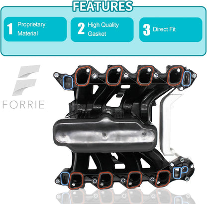 Upper Intake Manifold Compatible with 615-188, 5.4L Ford E-150,Club Wagon, E-250, E-350, E-450, F-150, F-250 Super Duty, F-350, Econoline, Excursion, Expedition. Exclude Coolant Heated Pcv