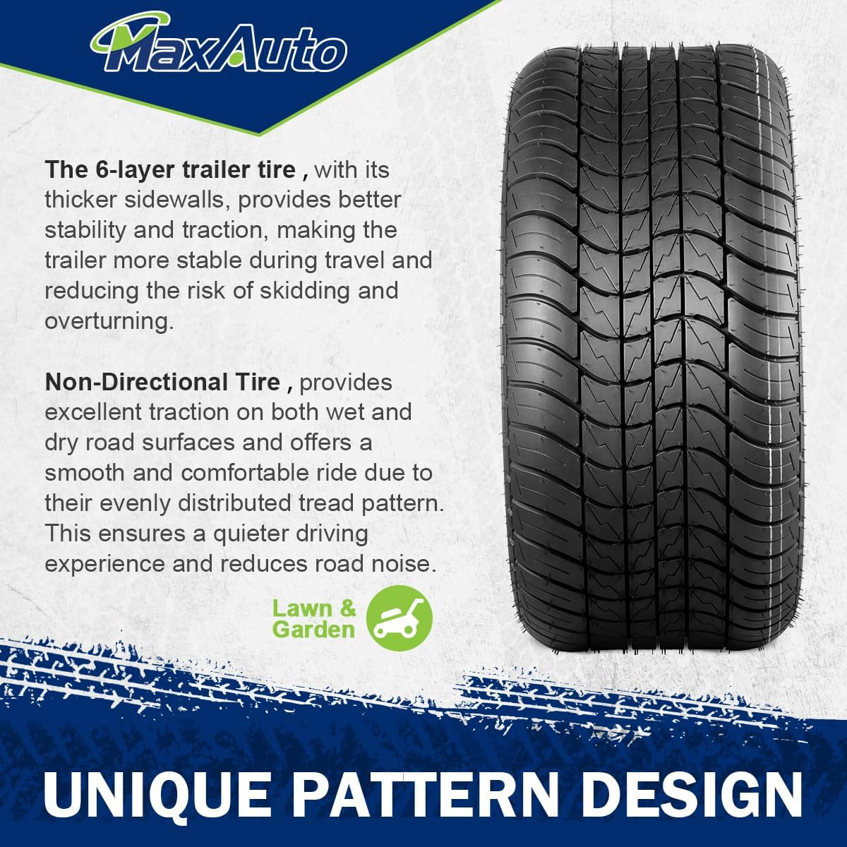 205/65-10 Trailer Tires and 20.5X8-10 Tractor Tires, 6-Ply, Set of 2
