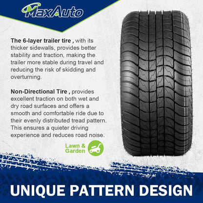 205/65-10 Trailer Tires and 20.5X8-10 Tractor Tires, 6-Ply, Set of 2