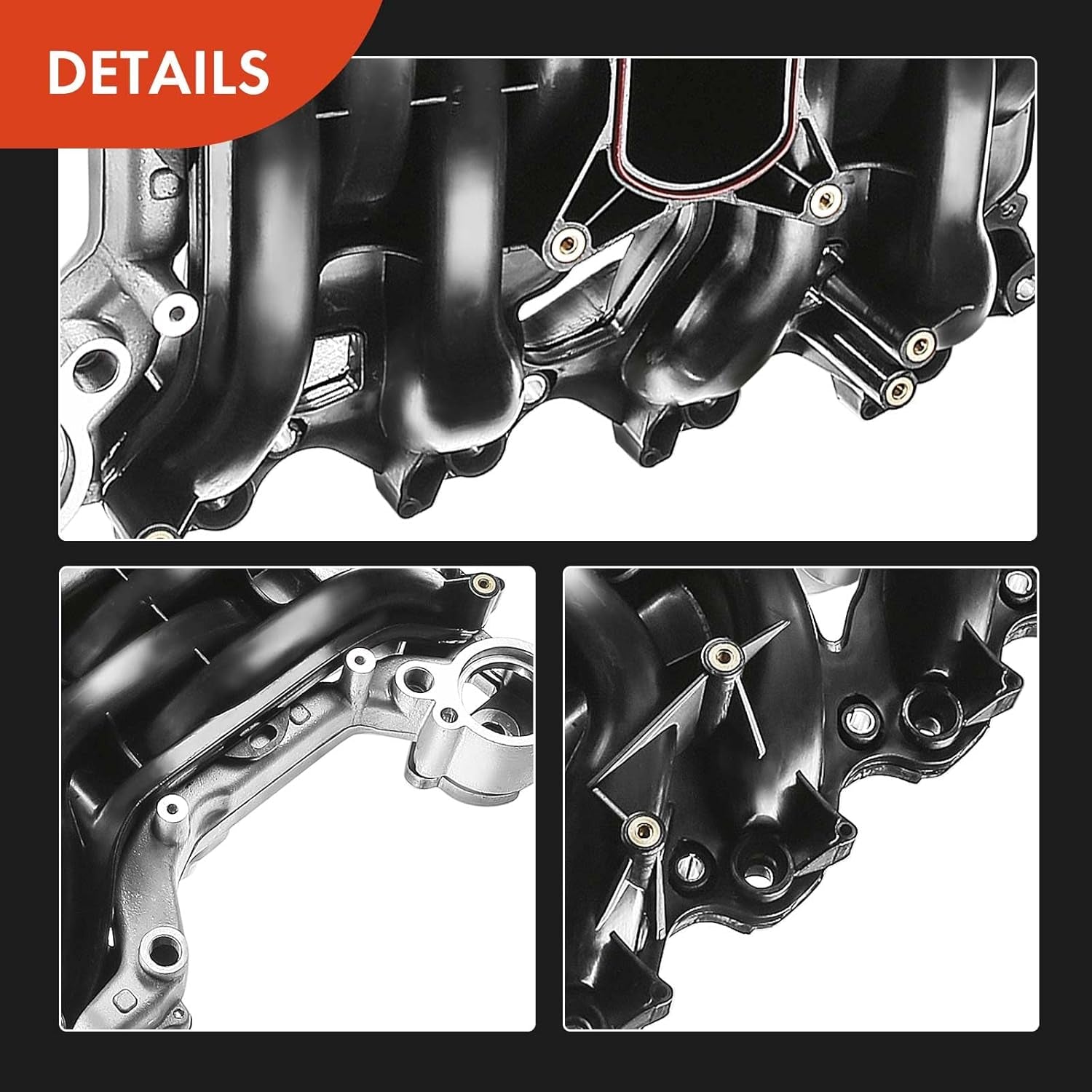 Upper Intake Manifold with Gaskets Thermostat Compatible with Ford Crown Victoria 01-11, Mustang 99-04, Explorer & Lincoln Town Car 01-11 & Mercury Grand Marquis 01-11, Mountaineer, 4.6L V8