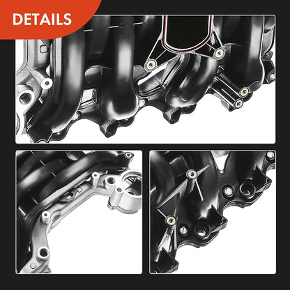 Upper Intake Manifold with Gaskets Thermostat Compatible with Ford Crown Victoria 01-11, Mustang 99-04, Explorer & Lincoln Town Car 01-11 & Mercury Grand Marquis 01-11, Mountaineer, 4.6L V8