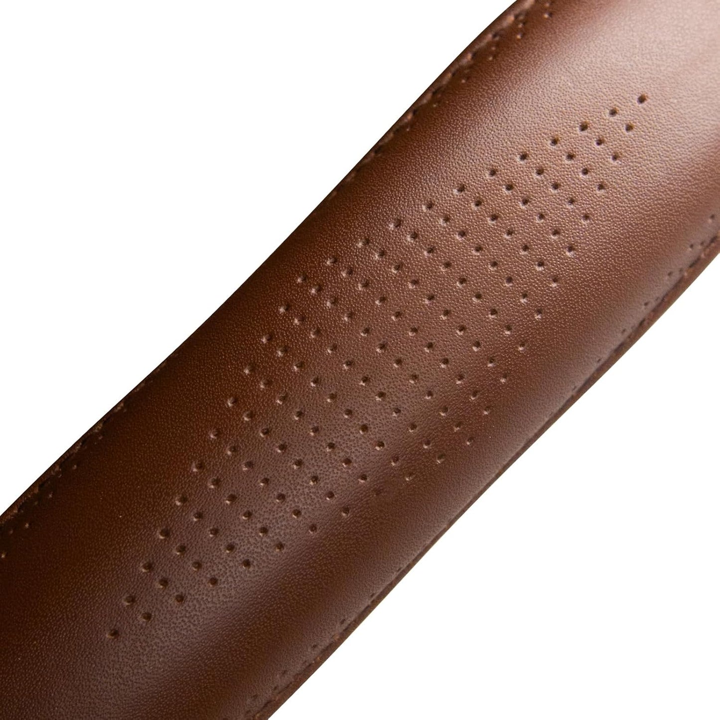 Top Grade Brown Genuine Leather Steering Wheel Cover Men Women, Luxury Steering Wheel Cover for Cars, SUVS and Trucks, Universal 14.5-15 Inch