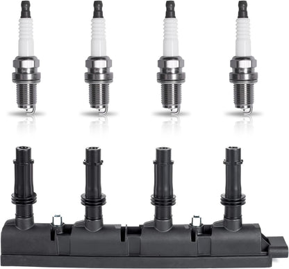 UF669 Ignition Coil Pack and 3068 Iridium Spark Plugs for 1.4L Compatible with Buick Encore Chevy Cruze Sonic Trax 2011 2012 2013 2014 2015 2016 2017 2018 2019 2020 for D521C 55577898 55579072