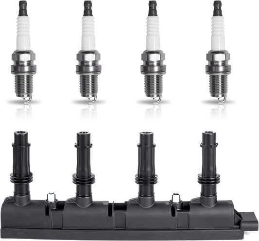 UF669 Ignition Coil Pack and 3068 Iridium Spark Plugs for 1.4L Compatible with Buick Encore Chevy Cruze Sonic Trax 2011 2012 2013 2014 2015 2016 2017 2018 2019 2020 for D521C 55577898 55579072