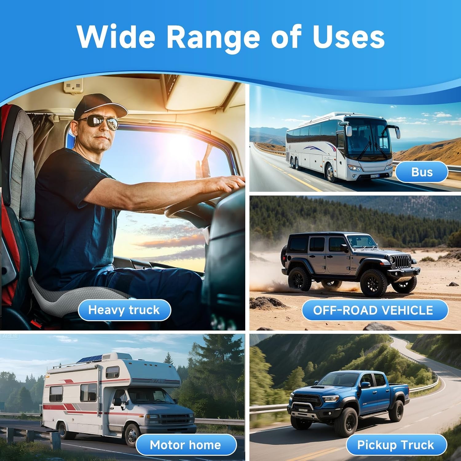 X-Large Seat Cushion for Truck Driver, Upgraded Cushion for Back Support and Pain Relief, Memory Foam with Non-Slip Washable Cover, Relieves Long-Term Truck Sitting and Pain