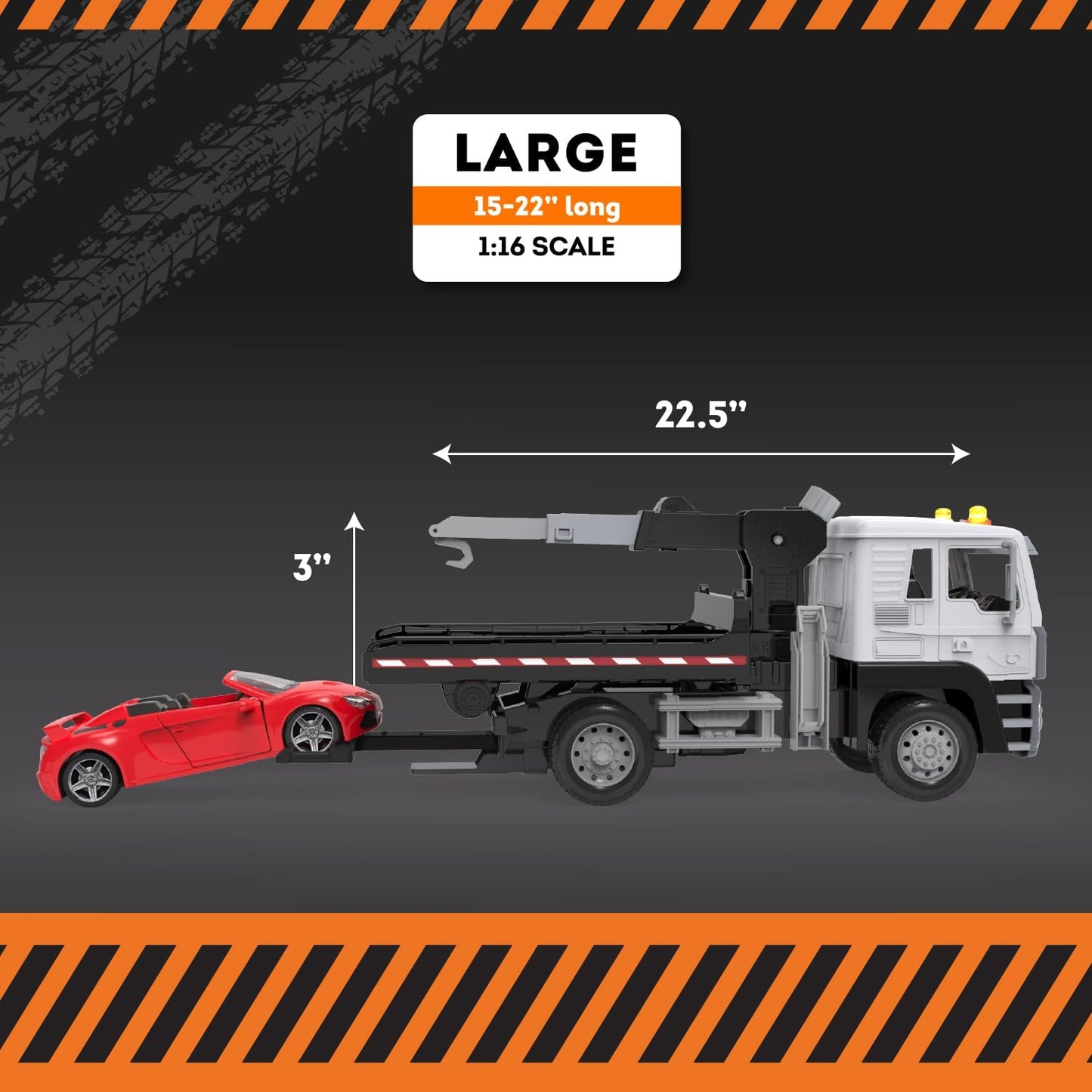 – Toy Tow Truck for Kids – Rescue Vehicle Toy – Lights & Sounds – Movable Parts – 3 Years + – Tow Truck, 20 Inches