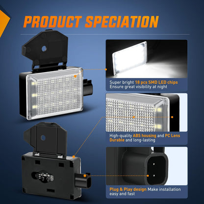 under Hood Courtesy Light White Beam Plug and Play Compatible with 1998-2010 Dodge Ram 1500 2500 3500, 2006-2019 Dakota Charger, 1998-2001 Wrangler Grand Cherokee