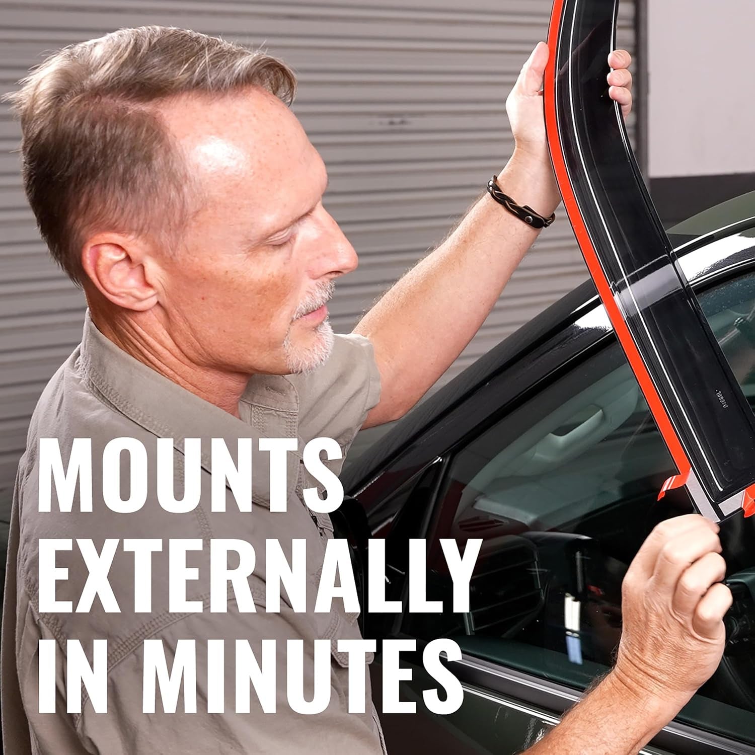 [AVS] outside Mount Rain Guards for 2003 - 2007 Saturn Ion | Window Vent Visors, 4 Pcs. - Smoke | 94723