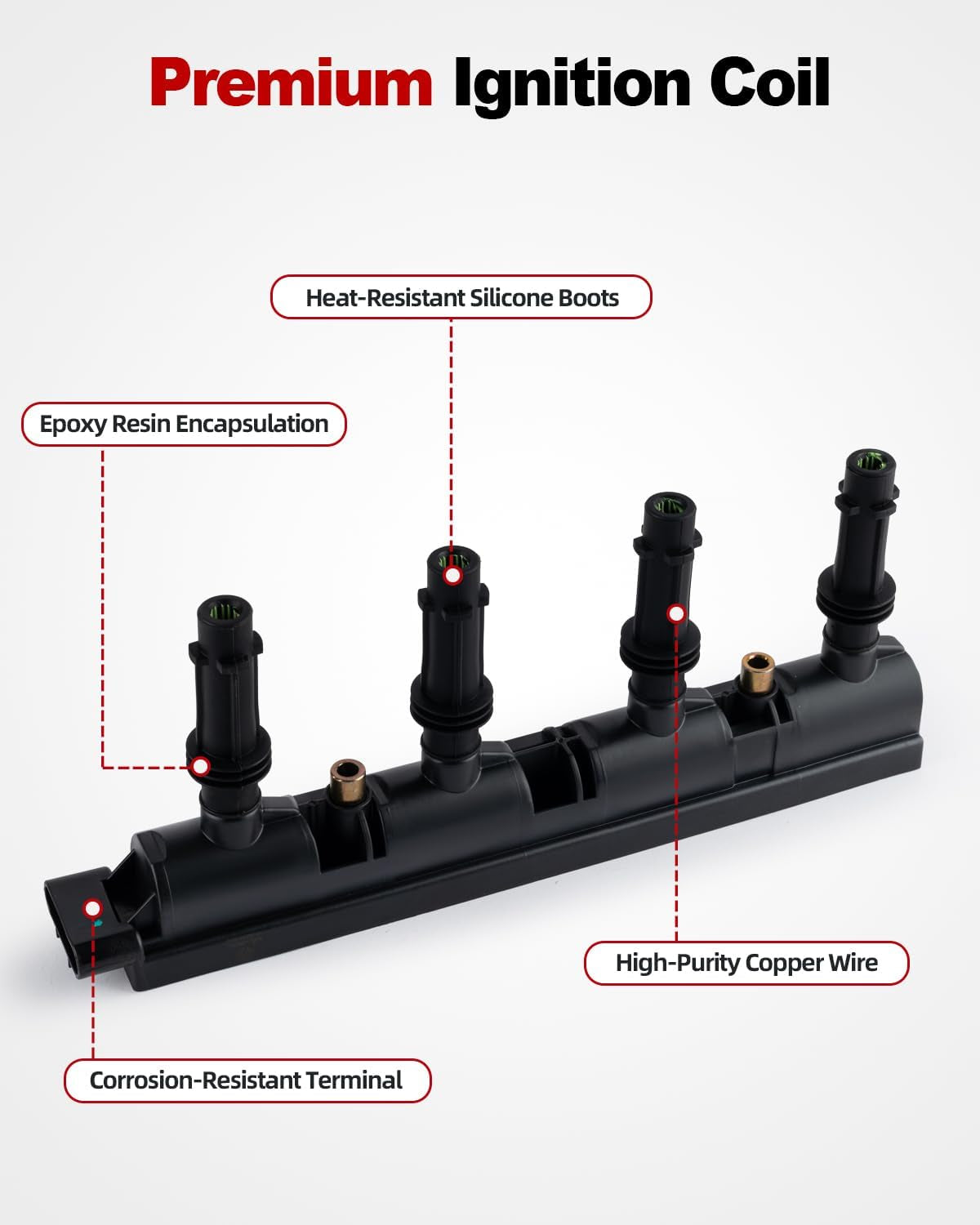 UF669 Ignition Coil Pack and 4 Iridium Spark Plug Compatible with Chevy Cruzer 2011-2016 Sonic Trax 15-21 Volt 11-15, Buick 2013-2021 Encore, 14-16 for Cadillac EL 1.4L L4 UF669 XP3922 55577898