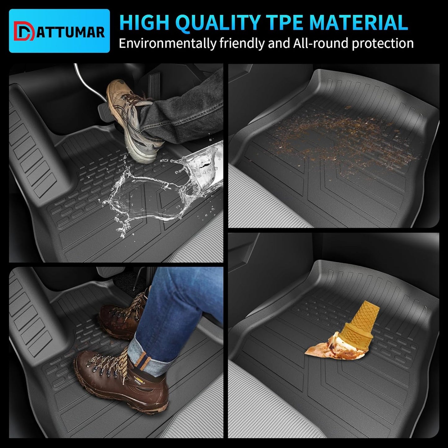 All-Weather Floor Mats and Cargo Liner Compatible with 2020-2025 Ford Explorer 6-Seater, Includes Upgraded Trunk Mat with Backrest Mat and Floor Mats, 2024 Explorer Accessories